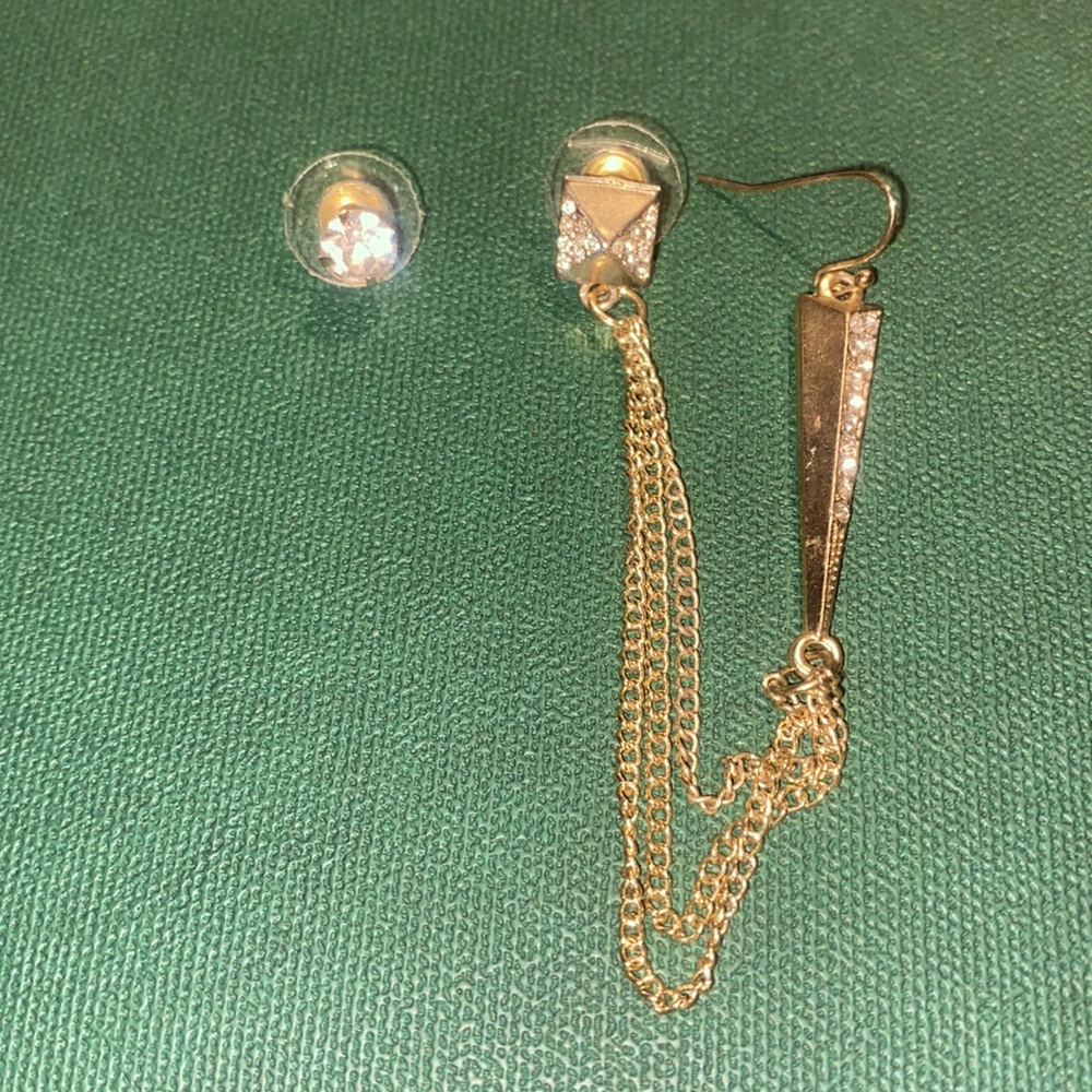 3 piece earring set gold tone